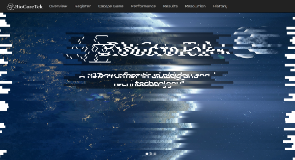 BioCoreTek 2016 Screenshot Header Glitch Effect
